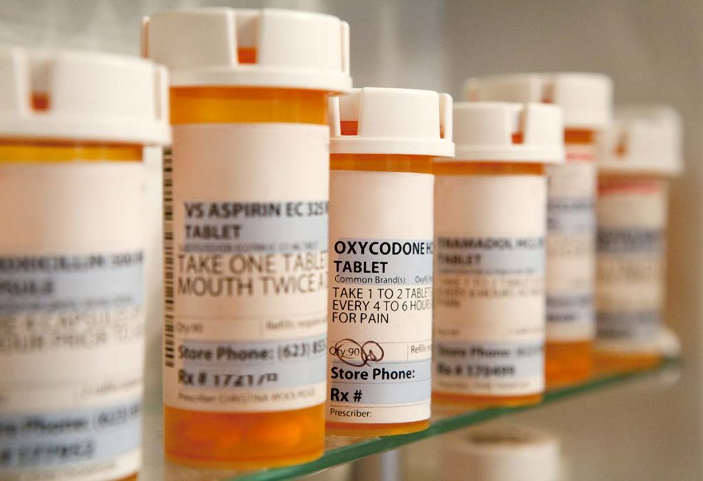bottles of commonly abused prescription drugs