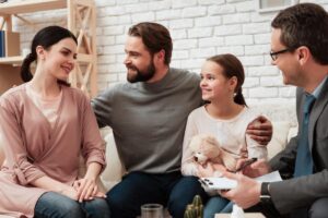 a woman in recovery with family support